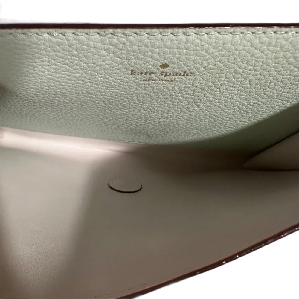 Kate Spade Valencia Faye Drive Crossbody Gold Chain Bag Pebbled Leather Mint NEW